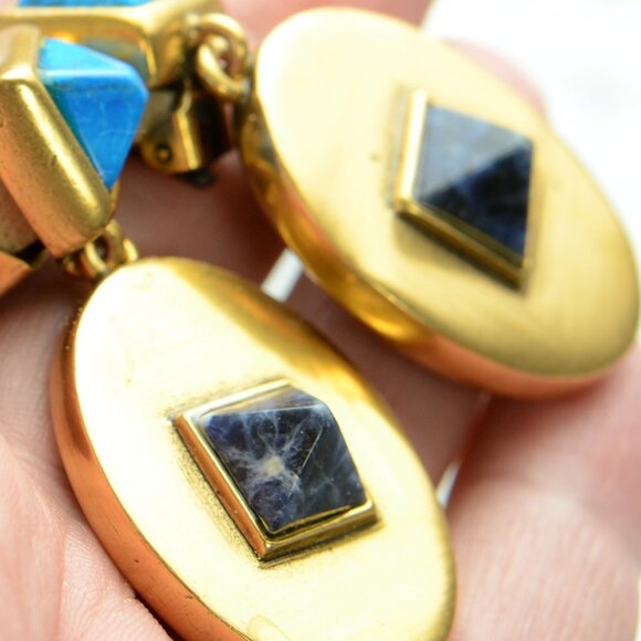 Vintage Oscar De La Renta Oval Drop Clip-on Earrings - Picture 8 of 8